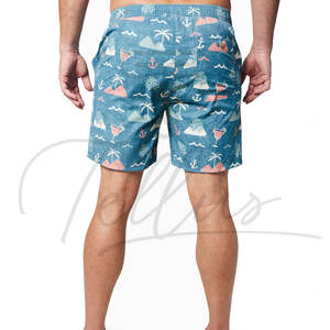 <b>Mens</b> Wholesale OEM Custom 4 Way Stretch <b>Elastic</b> <b>Waist</b> 100% Polyester Breathable Quick Dry Board <b>Shorts</b> - Product Image 3