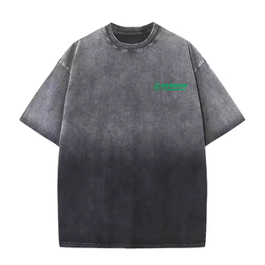 T-shirt Homme Uni de Haute Qualité 100% Coton Délavé à l'Acide Effet Soleil, Coupe Classique, Séchage Rapide, Écologique, Respirant, Grammage Lourd - Product Image 4