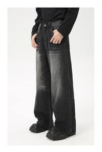 กางเกงยีนส์ขาตรงทรงหลวมสำหรับผู้ชายกางเกงแฟชั่นชายทรงตรงทรงหลวมโอเวอร์ไซส์สำหรับฤดูร้อน - Product Image 4