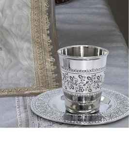 Copa Kiddush Judía Moderna Personalizada Más Popular, Plato Grabado, Venta Especial, Copa de Acero Inoxidable Plateada, Clásica, Directo de Fábrica - Product Image 2