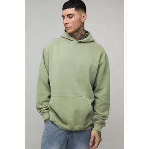 เสื้อฮู้ดดี้ผู้ชายผ้าฝ้ายคุณภาพสูง 100% สำหรับฤดูหนาว สไตล์สตรีทแวร์ ทรงปกติ สีพื้น ไม่มีลาย  รับสกรีนโลโก้ตามแบบ  มีกระเป๋า - Product Image 1