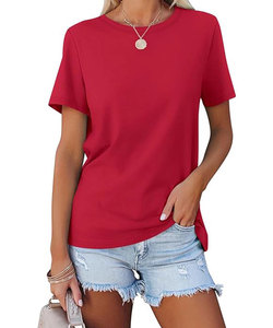 Camisetas informales de verano ecológicas y antibolitas para mujer, camisetas de manga corta con bloques de color - Product Image 1
