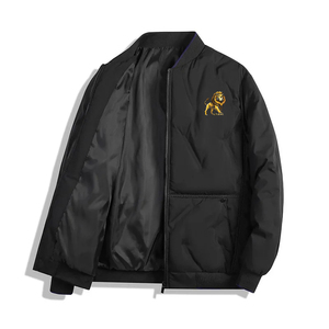 Chaqueta acolchada de invierno de estilo callejero con cuello levantado Tela de lana sólida Servicio OEM disponible Tamaño XS Reversible Liso teñido - Product Image 1