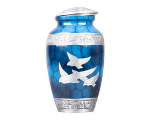 โกศเพลิงศพคลาสสิกชั้นนําสําหรับเถ้ามนุษย์ที่เป็นของแข็งนกพิราบที่มีความสงบสําหรับผู้ใหญ่โกศโลหะที่ทําด้วยมือ - Product Image 2