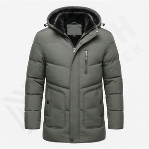Chaqueta de Hombre, Parka de Invierno Súper Cálida y Gruesa, Abrigos Largos con Capucha, Talla Grande, Térmica, Cortavientos, Aislante, Prenda Exterior Moderna - Product Image 1