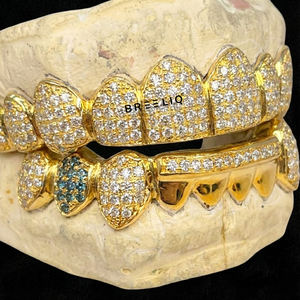 Grilles dentaires de luxe hip-hop serties de diamants VVS Moissanite, bijoux dentaires abordables, grille personnalisée en argent 925 plaqué or - Product Image 2