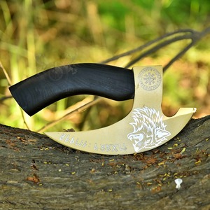 Hacha de pizza de acero inoxidable personalizada, cuchillo de cocina estilo vikingo con mango de rosa, regalo de aniversario - Product Image 3