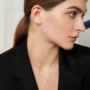 Ensemble pendentif et boucles d'oreilles en moissanite certifiée GRA 1,2 ct avec boucles d'oreilles 1 ct, coupe ovale étincelante, en argent, pour fiançailles - Product Image 2