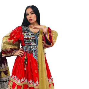 ชุดประจำชาติของผู้หญิง afghani พร้อมด้วยผ้าที่อุดมไปด้วยและงานปักงานฝีมือเหมาะสำหรับงานแต่งงานและงานเฉลิมฉลองทางวัฒนธรรม - Product Image 5