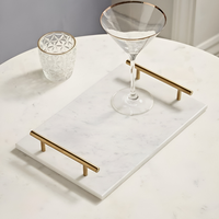 Plateau de service de Noël moderne en marbre rose quartz, accent décoratif festif, personnalisable, haute qualité, personnalisation de marque