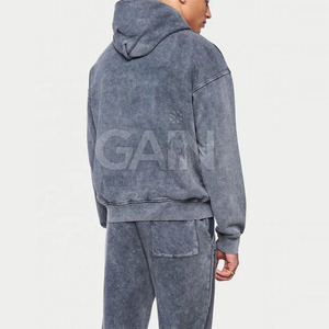 Survêtements décontractés à capuche en coton et polyester de haute qualité, effet délavé, respirants, pour homme, faible MOQ - Product Image 3