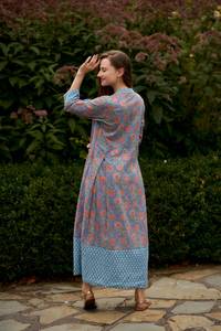 Robe en coton imprimée à la main Lucy A Line, style bohème, pour les vacances - Product Image 3