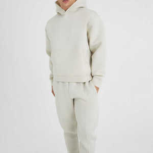 ชุดวอร์มผู้ชายคุณภาพสูงแบบกำหนดเอง ชุดสเวตเตอร์ผ้าฟลีซสีพื้น แขนยาว มีฮู้ด - Product Image 5