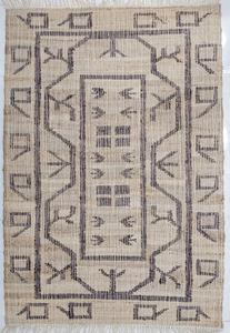 Alfombra de diseñador moderno estilo Kilim para exteriores, yute reciclado tejido a mano, alfombra de yute hecha a mano de lujo, lavable, tamaño personalizado alto - Product Image 3