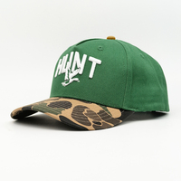 Gorras de algodón estructuradas de 5 paneles personalizadas, gorras de camuflaje con logotipo bordado en 3D, gorras de béisbol de dos tonos para deportes de carrera