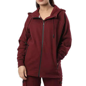 Ensemble de survêtement 2 pièces pour femmes, coupe ajustée, 100% coton molletonné, survêtement personnalisé à imprimé, survêtement de sport pour femmes - Product Image 1