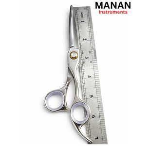 Tijeras de Barbero de Acero Inoxidable 4Cr13, Afiladas, para Diestros, con Mango Mediano y Dientes Personalizados para Cortar el Cabello - Product Image 4