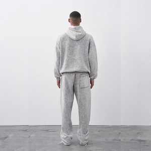 Chándal de invierno para hombre 2026, con capucha, estampado, de forro polar, estilo vintage, lavado ácido, tallas grandes, servicio OEM, mangas largas - Product Image 5