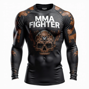 Durable Customized MMA <b>Rash</b> <b>Guard</b> Breathable Fabric Reinforced Stitching for Long Lasting Wear Jiu Jitsu Kimono De Jiu Jitsu - Product Image 4