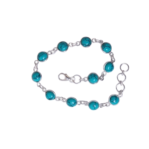 Turquoise Gemstone <b>Bracelet</b> Jewelry For <b>Women</b> <b>Silver</b> Boho Style Jewelry 925 <b>Sterling</b> <b>Silver</b> Trending Handmade <b>Bracelet</b> Gift For - Product Image 1