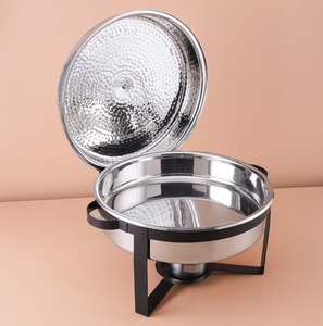 Alta venta nuevo plato de frotamiento cazuela Metal Hotpot elegante calentador de alimentos Buffet olla caliente para casas fiestas hoteles Uso de villas - Product Image 3