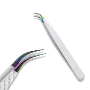 45 90 Degree Custom High-Class Stainless Steel <b>Eyelash</b> Tweezers Set Anti-Slip <b>Individual</b> Wholesale <b>Eyelash</b> Extension Pointed Tip - Product Image 1