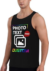 Men's Custom Print Tank <b>Top</b> O-Neck <b>Sleeveless</b> Digital Printing Breathable Knitted Casual Front Logo Design - Product Image 3