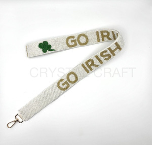 Sangles de sac en perles de rocaille en or blanc personnalisables Accessoires de mode avec forme et design personnalisés Sangle de sac à main perlée - Product Image 5