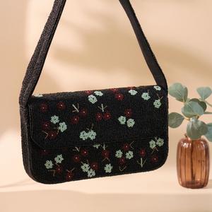 Luxury Clutch Purses Wholesale Crystal Leather Shoulder <b>Bags</b> with Beading Decoration Diamond Accented Wedding Party Satin Lining - Product Image 5