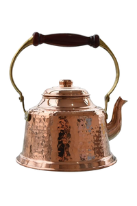 Bouilloire à thé décorative en cuivre avec poignée en laiton moulé, pour réchauffer l'eau, le thé et le café, ustensiles de cuisine avec motif gravé - Product Image 5