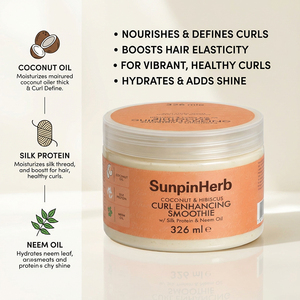 Moisturizing <b>Curl</b> <b>Enhancer</b> Smoothie Cream with Coconut Hibiscus for Wash and Go Natural Curly Hair Styling - Product Image 5
