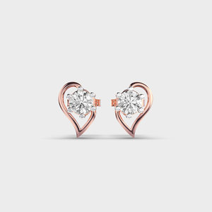 Pendientes de Diamante Cultivado en Laboratorio con Certificado IGI, Forma de Corazón, Oro Amarillo/Blanco/Rosa de 9K, Pendientes Minimalistas Solitarios de Amor - Product Image 5