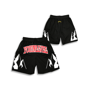 Vente en gros de shorts de basket-ball personnalisés pour hommes, shorts en maille à motif uni décontracté avec broderie sublimée, technique de teinture unie - Product Image 1