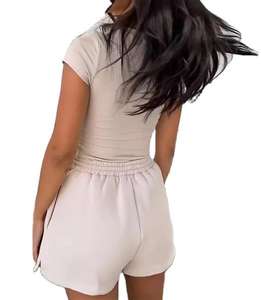 Ensembles shorts Sportswear Ensemble short 2 pièces pour femmes Ensemble short et haut court personnalisé 2 pièces pour femmes - Product Image 3