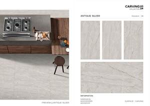 Carreaux d'or pur en carreaux de sol émaillés semi-porcelaine de 600x1200 cm avec sculpture en or, idéaux pour créer des intérieurs élégants. - Product Image 4