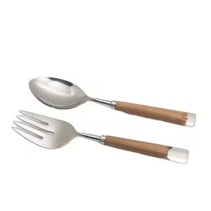 Juego de servidor de ensalada de acero inoxidable, herramientas de servicio de Metal para vajilla de cocina, herramientas de cocina de tendencia - Product Image 6