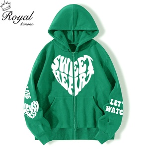 Venta al por mayor de alta calidad de los hombres/de las mujeres con ácido lavado con capucha 3XL tamaño sudadera de lana con relieve Puff impresión - Product Image 4