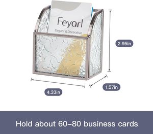 Decorative Business <b>Card</b> <b>Holder</b> Made From High Quality Textured Glass And <b>Metal</b> For Hotel And Office Hard Holding Decor - Product Image 6