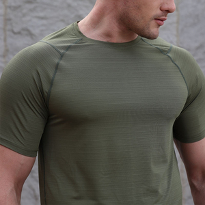 Quick Dry Sports Poliéster Fitness Workout Active Wear Camisetas para hombres Venta al por mayor Mens Gym Clothing Elastane T Shirts - Product Image 1