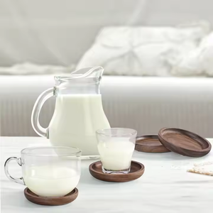 Sous-verres en bois rustiques fabriqués à la main Ensemble de sous-verres en pierre durables élégants par l'artisanat du croissant - Product Image 3