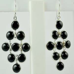 Navya Craft 925 Sterling Silver Handmade <b>Fine</b> <b>Stud</b> <b>Earrings</b> Black Onyx for Women for Christmas Anniversary Valentine's Day - Product Image 2