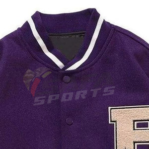 เสื้อแจ็คเก็ตเบสบอลปักลายโลโก้แบบกำหนดเอง ผ้าขนสัตว์ สำหรับผู้ชาย สไตล์วินเทจ คอตั้ง ระบายอากาศได้ดี เป็นมิตรกับสิ่งแวดล้อม พร้อมสำหรับฤดูหนาว - Product Image 3