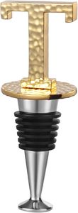 Gold Letter T Prosecco <b>Wine</b> Bottle Stopper Reusable Leak-Proof Accessory With Keep-Fresh Standard Gift for <b>Wine</b> Lovers - Product Image 2