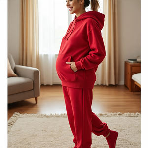 Maternity Printed Hoodie and Sweat <b>Pants</b> Women <b>Pregnancy</b> Tracksuit Streetwear Jogging Exercise Maternity Track Suit Ladies - Product Image 6
