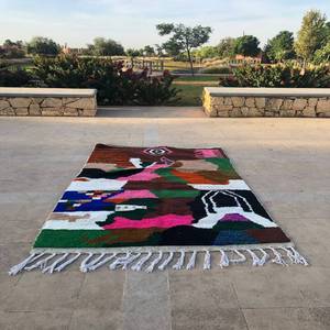 Alfombras de algodón 100% de diseñador tejidas a mano y con estampado de bloques alfombras Dhurries hechas a mano para la decoración de la sala de estar del hogar - Product Image 1