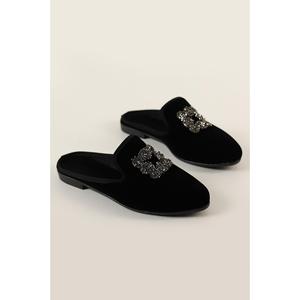 Ballerine da donna in camoscio nero, pantofole da interno, scarpe da casa, scarpe da casa, scarpe Casual da donna, ballerine da donna