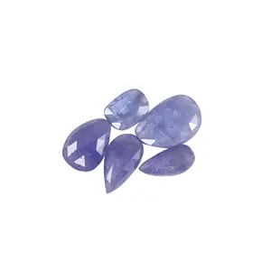 5 Pcs Natural Tanzanite Free Size Rose Cut 25.60 Cts Gemstone Wholesale Lot For Making Jewelry