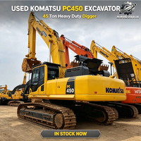 Excavatrice sur chenilles Komatsu PC450 de 45 tonnes, grande pelle minier lourde avec moteur SAA6D125E5, excavatrice de construction japonaise d'occasion
