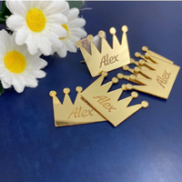 Étiquettes acryliques décoratives en plexiglas or-argent de 1mm avec adhésif arrière pour faveurs de fête Faveur de mariage