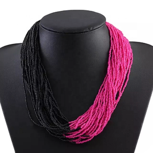 Ensemble de colliers et bracelets en perles de verre avec option de couleur personnalisée Nouveau style tendance Bijoux en perles en résine pour fêtes de filles et mariages - Product Image 3